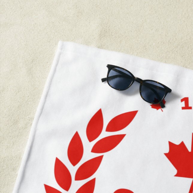 Canada Day Wreath Beach Towel (In Situ)