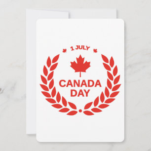 Canada Day Wreath Flat Greeting Card