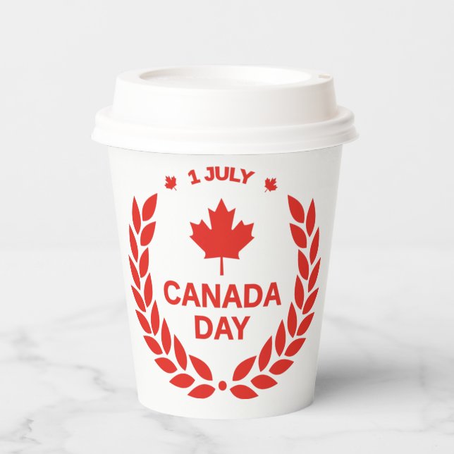 Canada Day Wreath Paper Cups (Front)