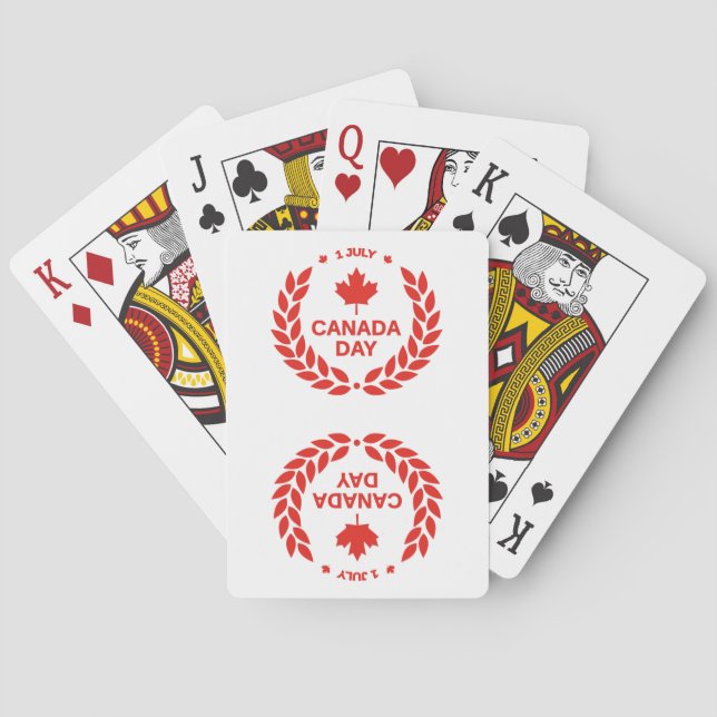 Canada Day Wreath Playing Cards (Back)