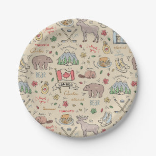 Canada Doodles Paper Plate