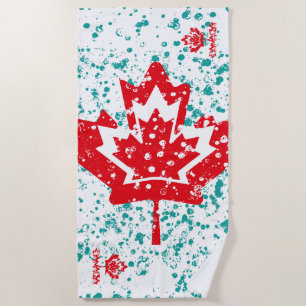 CANADA double RAIN EARTH MAPLE BY MASANSER PIXELAT Beach Towel