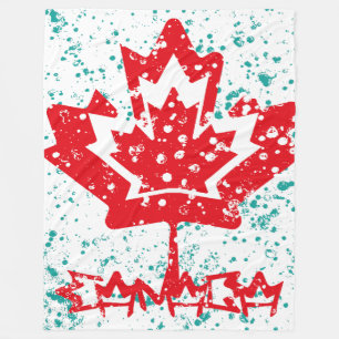 CANADA double RAIN EARTH MAPLE BY MASANSER PIXELAT Fleece Blanket