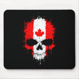 Canada Dripping Splatter Skull Mouse Mat