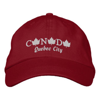 Canada Embroidered Red Ball Cap - Quebec City