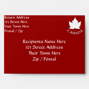 Canada Envelopes Personalised Canada Flag Envelope