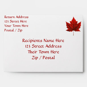 Canada Envelopes Personalised Canada Flag Envelope