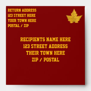 Canada Envelopes Personalised Gold Medal Envelope