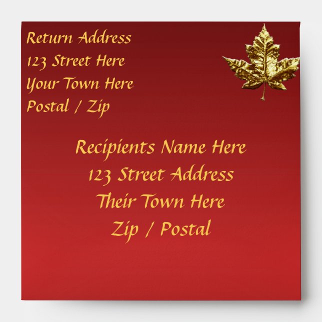 Canada Envelopes Personalised Gold Medal Envelope (Front)