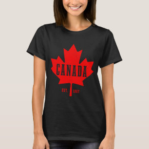 Canada Est 1867 Maple Leaf Canadian Flag Pride Roo T-Shirt