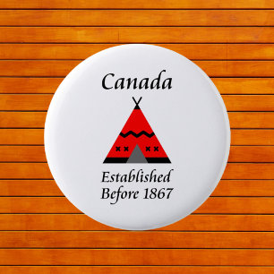 Canada Established Before 1867 Red Teepee Colour 6 Cm Round Badge