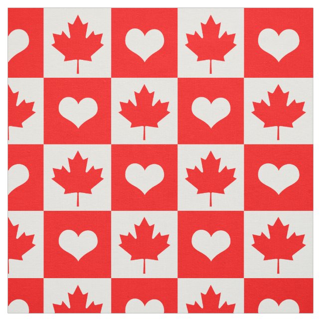 Canada Fabric & Maple Leaf, Heart /Canadian Flag (Swatch)
