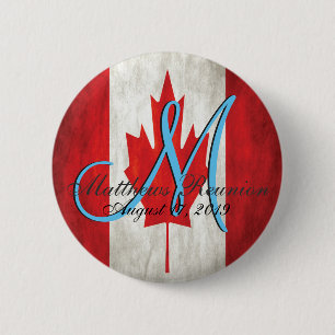 Canada Family Reunion Monogram 6 Cm Round Badge