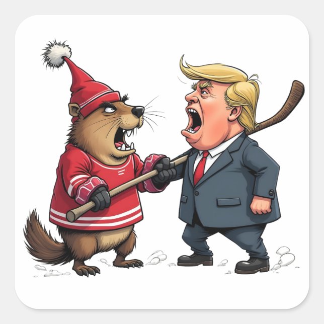 Canada fighting Trump Square Sticker (Front)