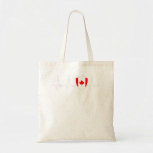 Canada Flag 2022 Heartbeat Canadian Flag Canada Da Tote Bag