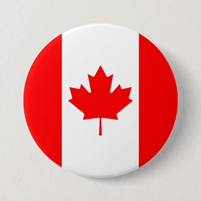 Canada flag 7.5 cm round badge (Front)