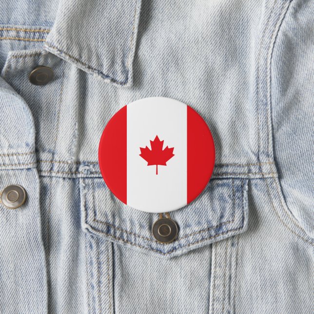 Canada flag 7.5 cm round badge (In Situ)
