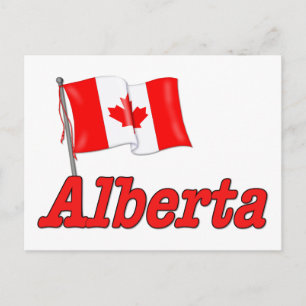 Canada Flag - Alberta Postcard