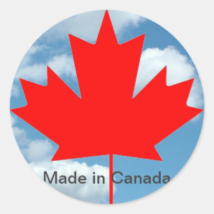 Canada flag and blue sky , made in Canada Classic Round Sticker