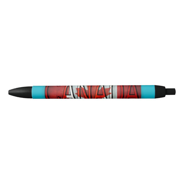 Canada Flag and Logo Black Ink Pen (Front)