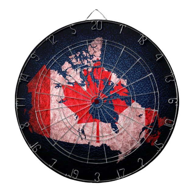 Canada Flag and Map Dartboard (Front)