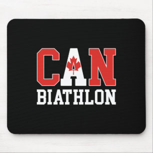 Canada Flag Biathlonist - Canadian Can Biathlon Mouse Mat