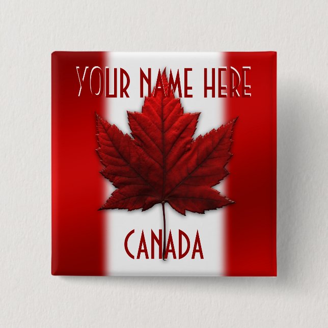 Canada Flag Buttons Personalised Canada Souvenir (Front)