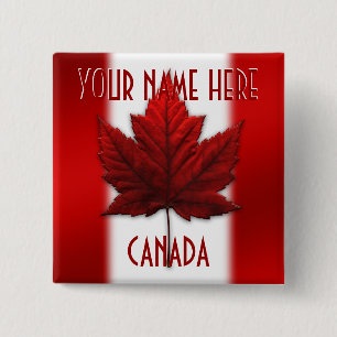 Canada Flag Buttons Personalised Canada Souvenir