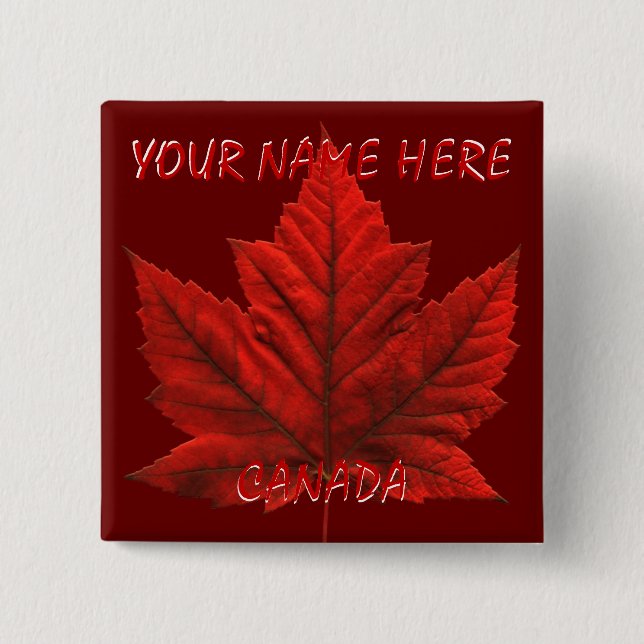 Canada Flag Buttons Personalised Canada Souvenir (Front)