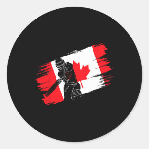 Canada Flag Canada Cricket Fan Player Coach Umpire Classic Round Sticker