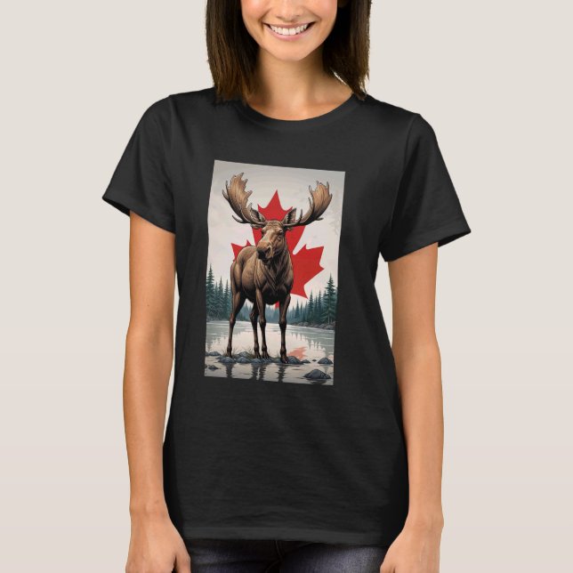 Canada flag Canada pride Canada Day Canadian Anima T-Shirt (Front)