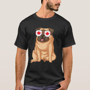 Canada Flag Canadian Bull Dog Funny Sunglasses T-Shirt