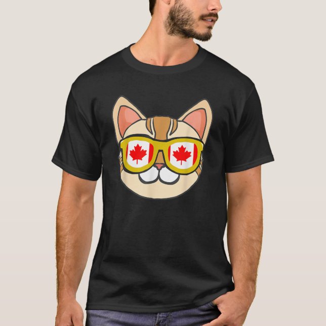 Canada Flag Canadian Cat Sunglasses Gifts For Men  T-Shirt (Front)