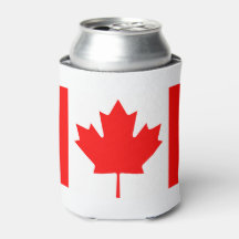 Canada Flag Canadian Colours Red White Can Cooler