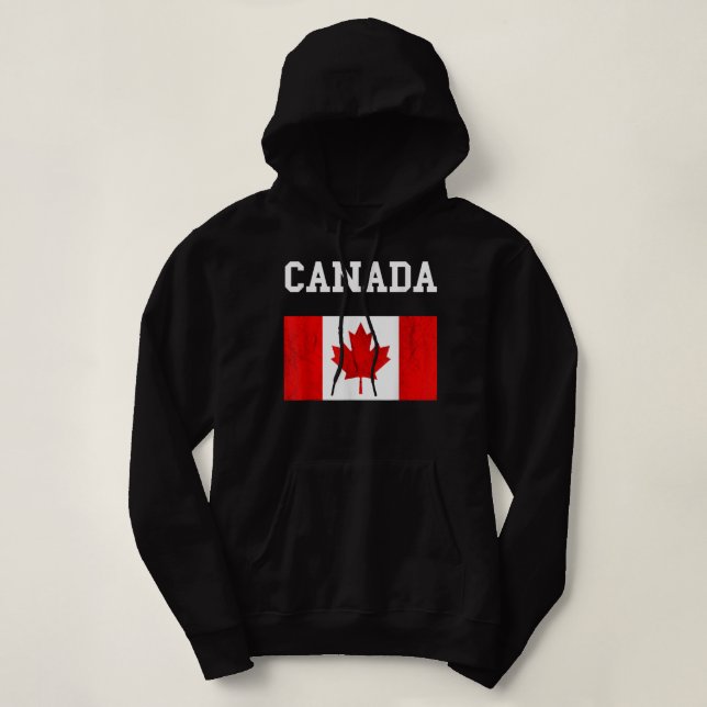 Canada Flag Canadian Flag Canadian Roots Maple Lea Hoodie (Design Front)