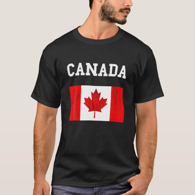 Canada Flag Canadian Flag Canadian Roots Maple Lea T-Shirt (Front)
