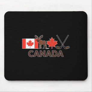 Canada Flag Canadian Maple Leaf Deer Ice Hockey _1 Mouse Mat