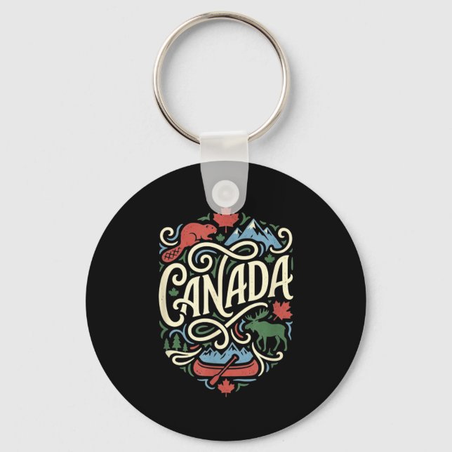 Canada flag canadian maple leaf outdoor &amp; key ring (Front)
