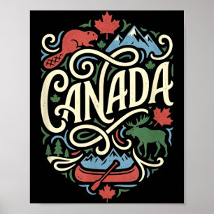 Canada flag canadian maple leaf outdoor & poster