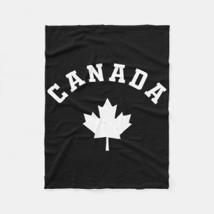 Canada Flag Canadian Vacation Fishing Hiking Skiin Fleece Blanket