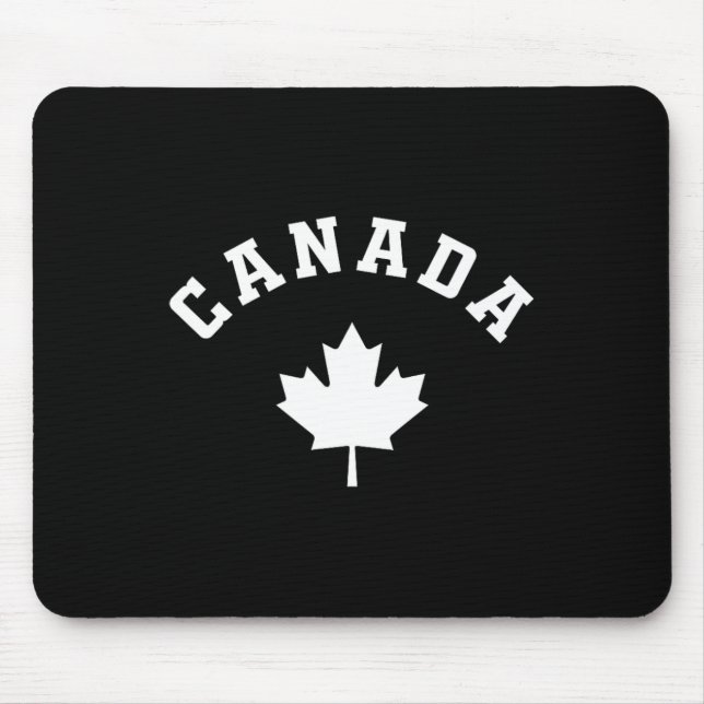 Canada Flag Canadian Vacation Fishing Hiking Skiin Mouse Mat (Front)