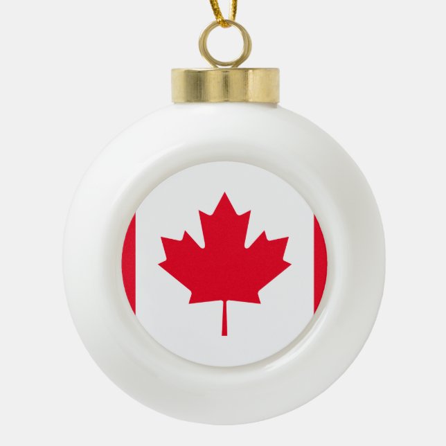 Canada Flag Ceramic Ball Christmas Ornament (Front)