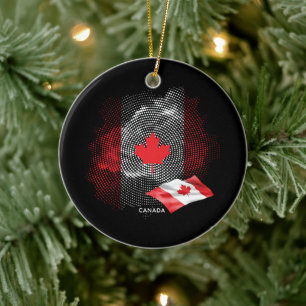 Canada flag ceramic tree decoration