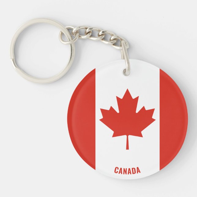 Canada Flag Charming Patriotic Key Ring (Front)