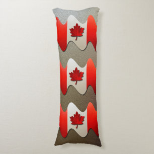 Canada Flag-Chrome by Shirley Taylor Body Cushion