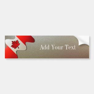 Canada Flag-Chrome by Shirley Taylor Bumper Sticker