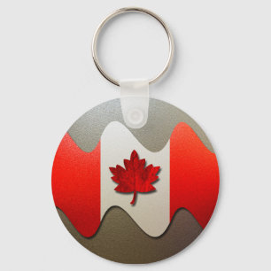 Canada Flag-Chrome by Shirley Taylor Key Ring
