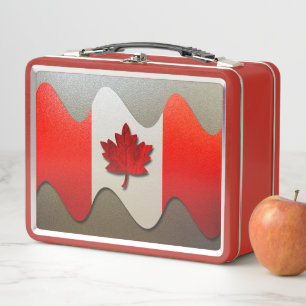 Canada Flag-Chrome by Shirley Taylor Metal Lunch Box