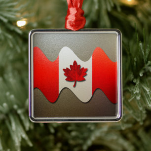 Canada Flag-Chrome by Shirley Taylor Metal Tree Decoration