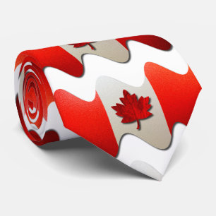 Canada Flag-Chrome by Shirley Taylor Tie